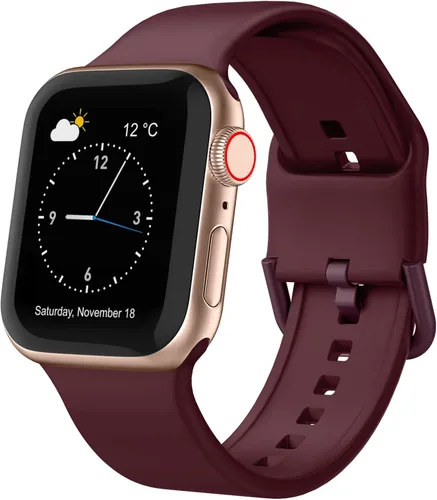 Miniatura 45 de Correa deportiva para Apple Watch, 49, 46, 45, 44, 42, 41, 40 y 38 mm, correa de silicona suave, cierre clásico, reemplazo para iWatch Series 11