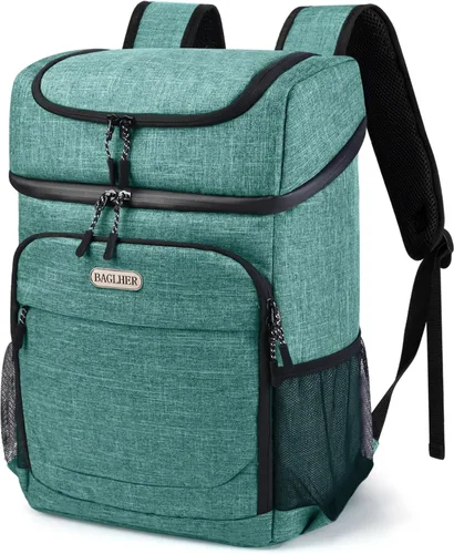 BAGLHER Mochila Nevera Térmica Ligera Aislada - 30 Latas, A Prueba de Fugas para Almuerzo, Picnic, Senderismo, Viajes de Campamento Verde-Titán