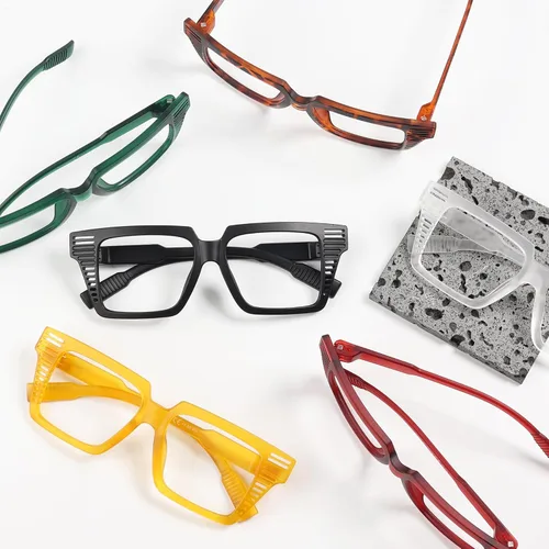Miniatura 2 de Eyekepper Gafas de lectura con bloqueo de luz azul, diseño calado con bisagras de resorte sin tornillos, paquete de 6 lectores de gran