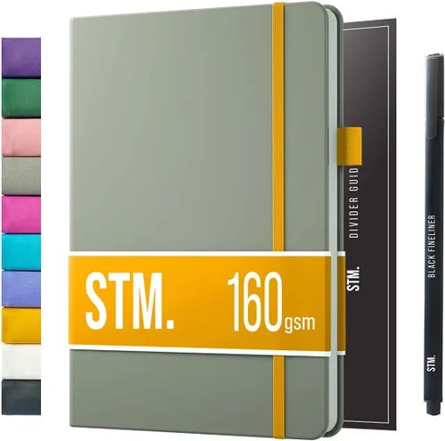 Miniatura 47 de Cuaderno de diario con puntos y cuadrícula A5 Cuadernos diarios en blanco para escritura personal, trabajo, mujeres Papel grueso de 120gsm, tapa
