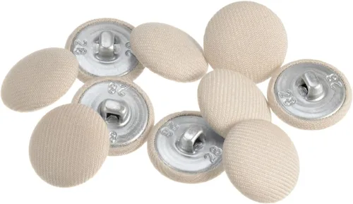 Miniatura 111 de HARFINGTON 10 botones de tela de 24L cubiertos de tela de 0.59 pulgadas, vástago de metal, botones de costura redondos para trajes, blusas de Azul