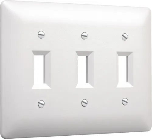 Miniatura 13 de TayMac 5070W MASQUE 2000 - Placa de pared para interruptor de palanca decorativa de tamaño mediano de 1 banda con cubierta de palanca, cubierta