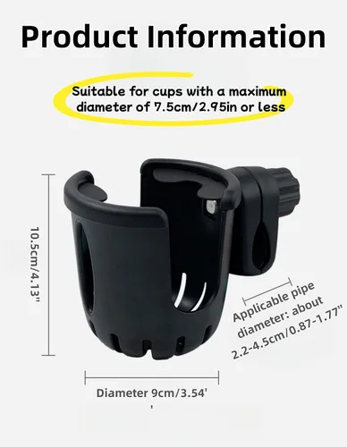 Miniatura 3 de Soporte versátil 2 en 1 para teléfono celular para bicicleta y cochecito - Jaula universal para botellas de agua para ciclistas, soporte para Negro