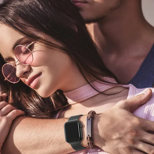 Miniatura 8 de EPULY Compatible con Apple Watch Band de 1.496 pulgadas, 1.575 pulgadas, 1.614 pulgadas, 1.654 pulgadas, Series 10 11, correas de malla de acero