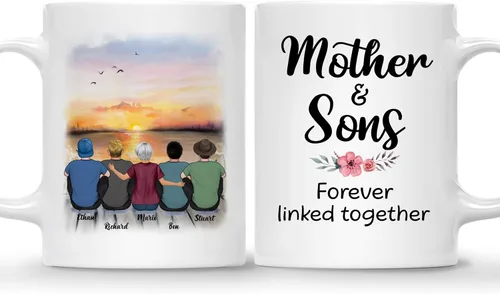 Miniatura 18 de Gossby Tazas personalizadas para mamá, regalos personalizados para mamá de hijas, hijos con avatares, nombres, cumpleaños, día de la madre, regalos