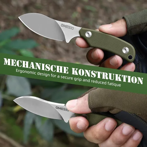 Miniatura 7 de Omesio Nessmuk - Cuchillo EDC de espiga completa para hombre, hoja fija de 5.82 pulgadas con boquilla y clip Kydex, hoja Nessmuk pequeña de acero D2