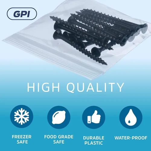 Miniatura 4 de GPI - Caja de 1000 bolsas de plástico transparente con cremallera de 3 x 3 pulgadas - Bolsas de polietileno resistentes a granel de 4 mil de grosor