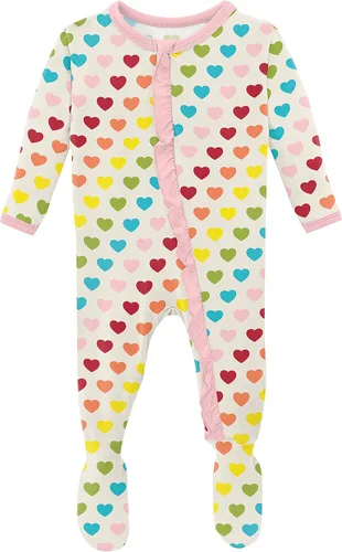 Miniatura 6 de KicKee - Mameluco clásico con volantes y cremallera, ropa de dormir suave, ropa de una sola pieza para bebé niña