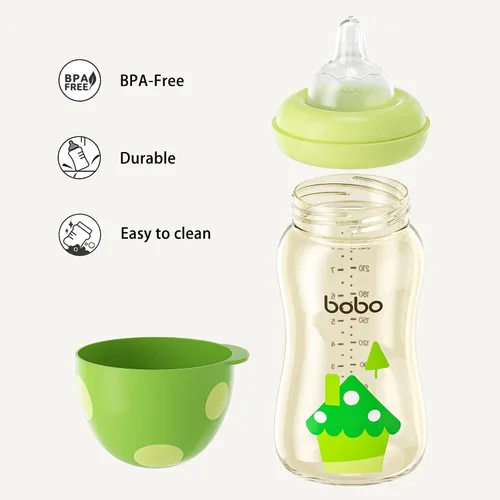 Miniatura 6 de YOHKOH Biberón PPSU de cuello ancho, biberón anticólico para recién nacidos con tetina de respuesta natural, cuerpo aerodinámico, fácil de limpiar