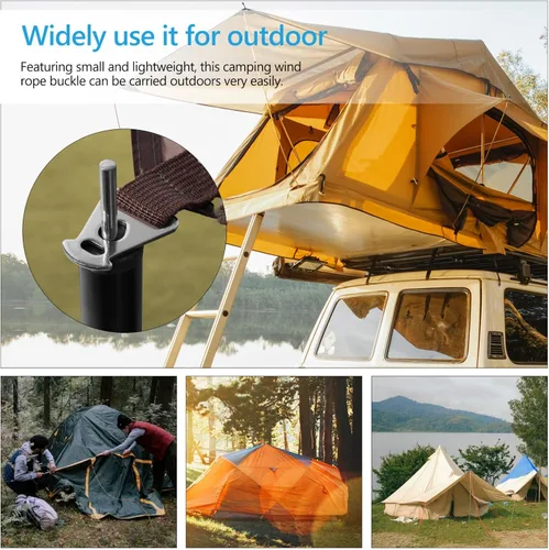 Miniatura 9 de BESPORTBLE Gancho de hebilla triangular para tienda de campaña, hebilla de cuerda triangular de acero inoxidable para acampar al aire libre, toldo