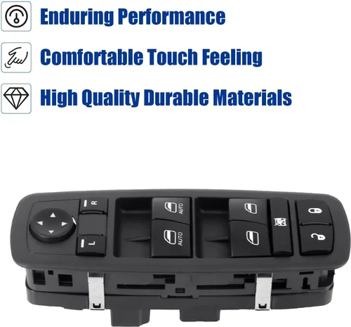 Miniatura 6 de MOJTBE Interruptor de ventana eléctrica principal del lado del conductor delantero izquierdo de repuesto para Dodge Ram 1500 2500 3500 Pickup Crew