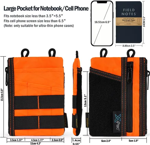 Miniatura 3 de VIPERADE VE16 X-Pac - Organizador de bolsillo, bolsa EDC para hombres, 7 bolsillos, organizador de bolsillo EDC para transporte diario, cartera