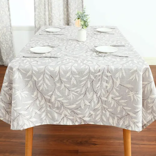 Miniatura 21 de VOGOL Mantel rectangular de lino lavable, resistente a las manchas y a las arrugas, estampado floral y de pájaros, mesa decorativa para mesa