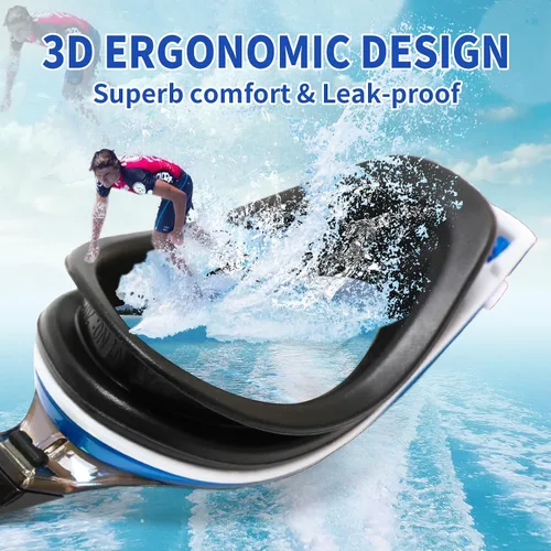 Miniatura 4 de iGym Gafas de natación de corta vista, gafas de natación ópticas para miope, antivaho con protección UV, hebilla ajustable para mujeres y hombres