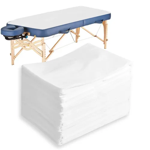 Sábanas desechables para mesa de masaje, 100 piezas de sábanas desechables, 31 x 71 pulgadas de grosor, tela no tejida para pestañas, sábanas