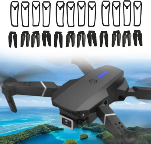 Miniatura 3 de Menolana Hélices Repuestos portátiles ligeros de alta dureza profesional con protectores de hélice, accesorios para drones para E88Pro E88, 3
