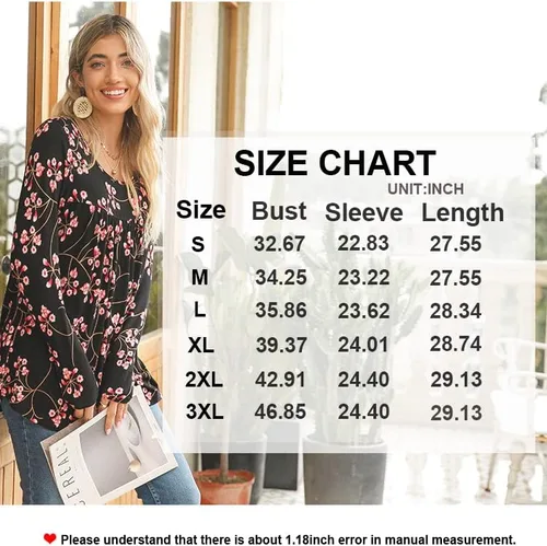 Miniatura 5 de LONGYUAN - Blusa casual, elástica y cómoda para mujeres, de manga larga, tipo túnica, ajuste holgado