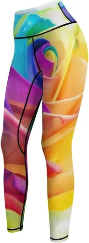Miniatura 6 de Rainbow Rose High Waist Yoga Pants Tummy Control Stretch Leggings for Women