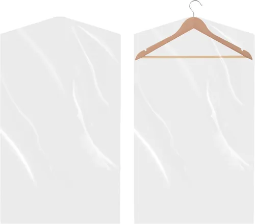 Miniatura 7 de 60 paquetes de bolsas para limpieza en seco para ropa de 40 pulgadas de largo - Bolsas transparentes de plástico para colgar ropa, cubierta
