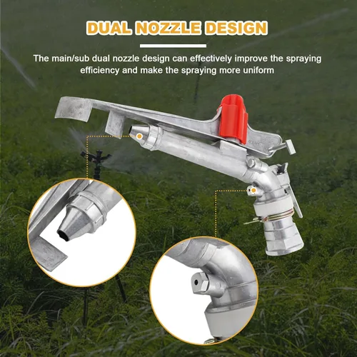Miniatura 4 de Aspersor de 2" para granja de riego agrícola, aspersor de césped, pistola de riego de gran área, pulverización de 360° rotativa para granja, césped