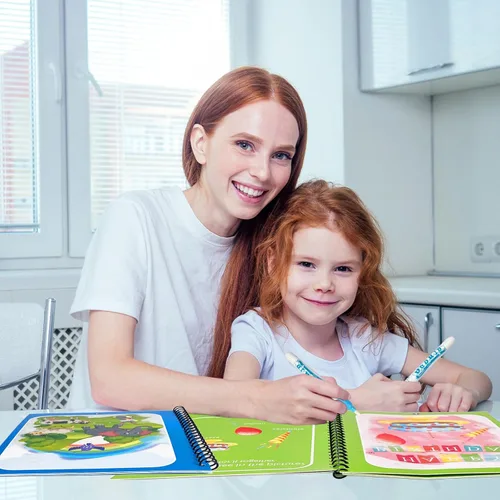 Miniatura 7 de Dduolammng Paquete de 12 Libros para Colorear con Agua, Libro de Pintura con Agua Reutilizable para Niños Pequeños, Kits de Aprendizaje Educativo