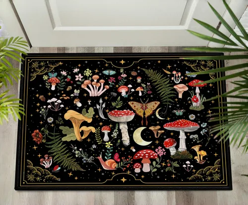 Miniatura 12 de Alfombra Pasillera Retro para Pasillos, Alfombras Pasilleras de Cocina Modernas de Mediados de Siglo Antideslizantes 2'x 6', Alfombra Amarilla