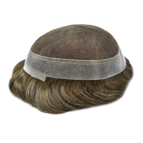 Miniatura 129 de Toupee para hombres Piezas de cabello humano real Encaje suizo para hombres Toupee unidades de cabello humano europeo para hombres Hairpieces