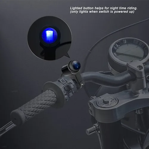 Miniatura 6 de Interruptor de manillar de motocicleta, interruptor de luz para manillar de motocicleta, interruptor de luz de manillar de 12 V, aleación