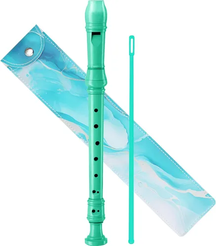 Miniatura 9 de Instrumento de flauta soprano para niños principiantes estudiantes, digitación alemana, llave C, flauta soprano de 3 piezas con varilla de limpieza