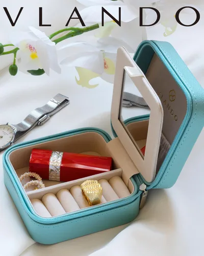 Miniatura 5 de Caja de joyas portátil, pequeña, para viaje, de Vlando