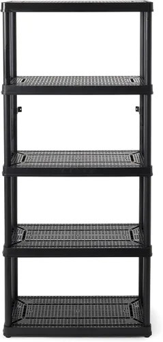 Gracious Living Unidad de almacenamiento de 5 estantes de altura fija ventilada de servicio medio, 14 x 32 x 72 pulgadas, sistema organizador para