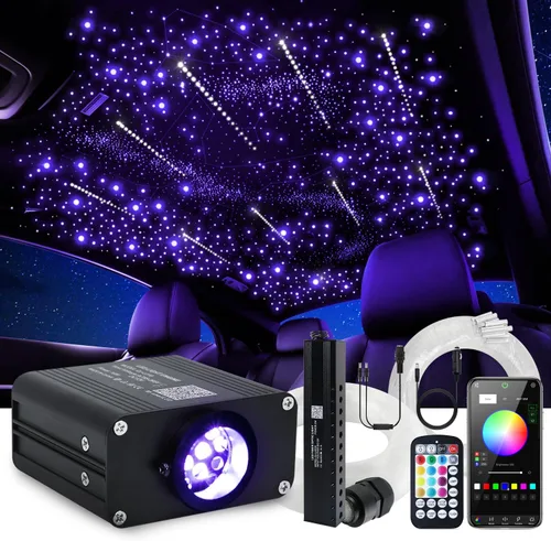 Miniatura 10 de Car Home Starlight Headliner Star - Kit de luces de techo parpadeantes y activadas por sonido, 200 unidades, 0.03 pulgadas x 9.8 pies, RGBW 16 W