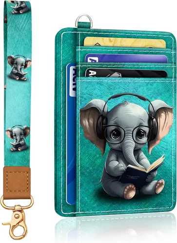 Miniatura 27 de Yonlevres Cartera delgada para tarjetas de crédito, cartera RFID para mujer, bolsillo frontal, soporte para tarjetas pequeñas, estuche para tarjetas