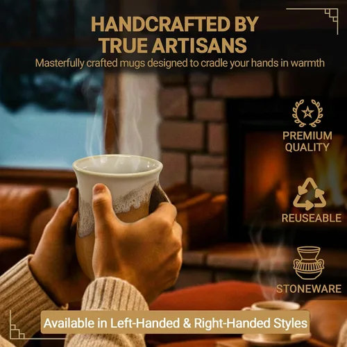 Miniatura 4 de Clay in Motion - Taza calentadora de manos para diestros, diseño Desert Sand