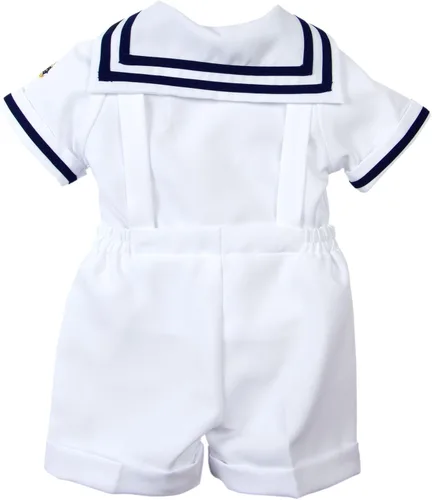 Miniatura 11 de Conjunto de traje de marinero náutico con sombrero, para niños pequeños