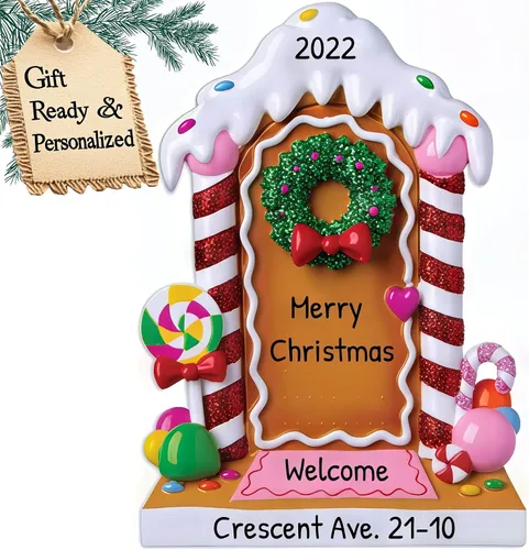 Miniatura 4 de Adorno 3D personalizado para la primera Navidad en el nuevo hogar 2025 Corona de casa de jengibre nuestro primer adorno para el hogar 2025 adornos