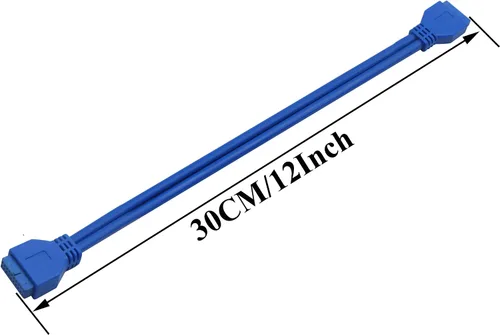 Miniatura 2 de Cable USB 3.0 para cabecera de placa base de alta velocidad de 20 pines hembra a hembra adaptador de cabezal de placa base Cable extensor