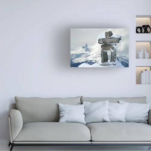 Miniatura 3 de Trademark Fine Art Whistler Inukshuk por Pierre Leclerc - Lienzo decorativo para pared, 22 x 32 pulgadas