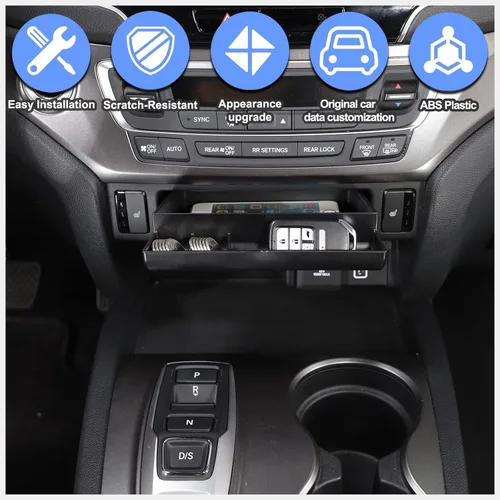 Miniatura 3 de Organizador de consola central para Honda Pilot 2016-2022/ Ridgeline 2017-2025/ Passport 2019-2025, Caja de almacenamiento con cajón de privacidad