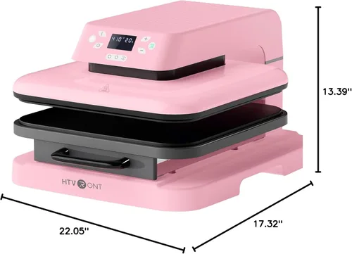 Miniatura 8 de HTVRONT - Máquina de prensa de calor automática para camisetas - Prensa de calor 15x15 con liberación automática - Calienta rápido y calienta Rosa