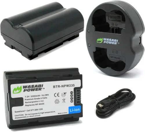 Wasabi Power Batería (paquete de 2) y cargador dual para Fujifilm NP-W235 y compatible con Fujifilm X-H2S, GFX 50S II, GFX 100S, Fujifilm X-T4,