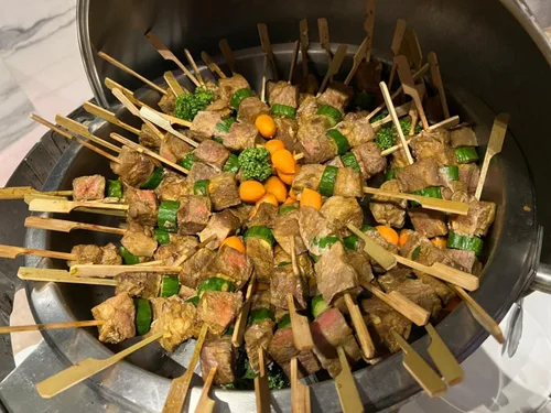 Miniatura 7 de Gmark Pinchos de paleta de bambú de 7" 100 ct, Púas de paleta de bambú natural, púas de barbacoa GM1032A