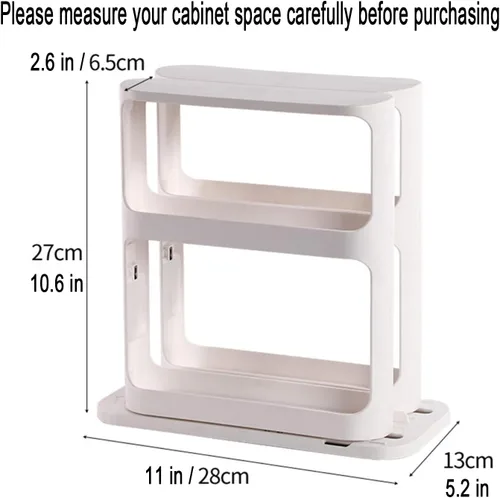 Miniatura 2 de Organizador giratorio para especias, dos estantes giratorios de 2 niveles para cocina, estante multifunción para almacenamiento de tarros