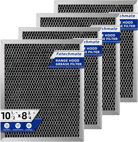 Miniatura 8 de 97007696 Filtro de grasa 41F apto para campana extractora B-roan Nu-tone de 8-3/4 x 10-1/2 pulgadas, filtro de carbón de malla de aluminio