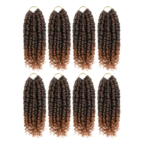 Miniatura 75 de Pelo de Passion Twist – 8 paquetes de 18 pulgadas Passion Twist Crochet para mujeres, cabello rizado pretrenzado Passion Twists extensiones de #2
