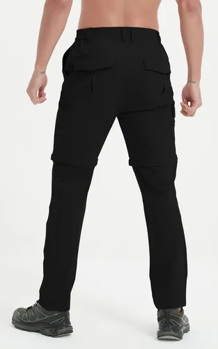 Miniatura 7 de Pantalones convertibles de senderismo para hombre, impermeables, ligeros, de secado rápido, con cremallera, pesca, viajes, safari, trabajo al aire