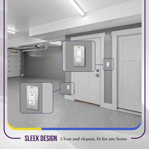 Miniatura 7 de ENERLITES Placa decorativa de pared metálica para interruptor o receptáculo, resistente a la corrosión, tamaño de 1 banda, 4.50 x 2.76 pulgadas