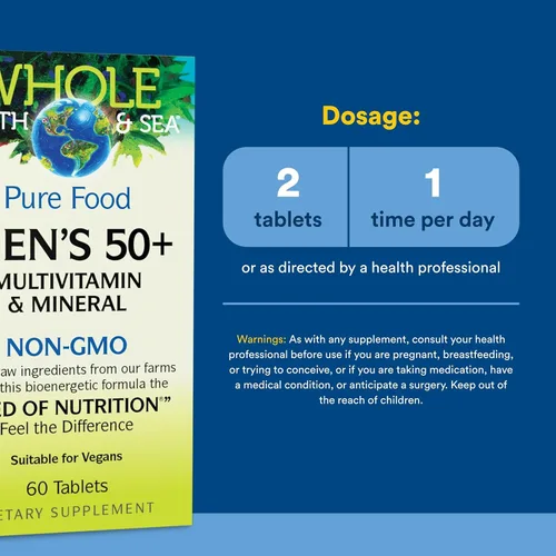 Miniatura 3 de Natural Factors, Multivitamínico y mineral para hombres, 1 porción contiene nutrición equivalente a ½ lb de verduras, 60 unidades (paquete de 1)