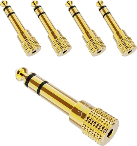 Miniatura 8 de CableCreation Adaptador de audio para auriculares de 1/4 a 1/8 pulgadas, conector estéreo TRS macho a hembra, convertidor de audio chapado en oro