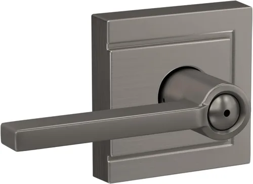 Miniatura 26 de Schlage F10 LAT 626 CEN Latitude - Manilla de puerta con moldura Century, cerradura de paso para pasillo y armario, cromo satinado